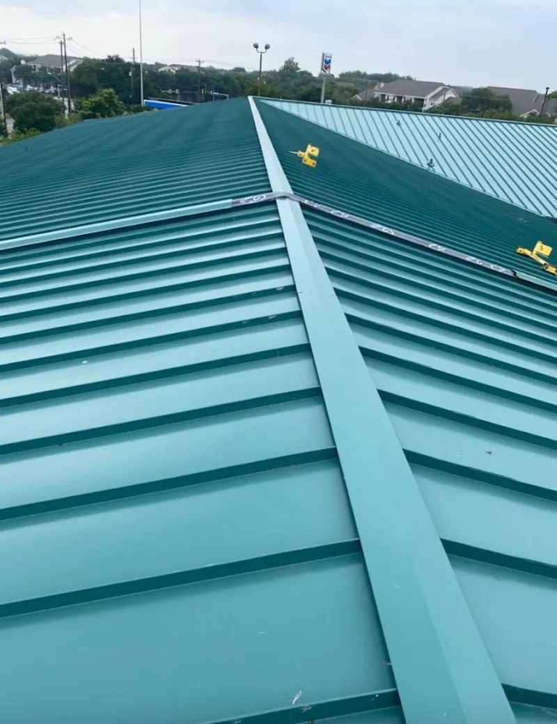 Green commercial metal roof ridge and valley for Metal Roof Repair in Front Royal